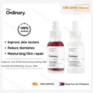 The Ordinary AHA 30%+Bha 2% Peeling Soulution+Hyaluronic Acid 2%+B5genuine Moisturizing Sensitive Maintenance Soothing Exfoliating Brightening Acne Evening Complexion Cleansing Pores Repairing Skin Ready Stock