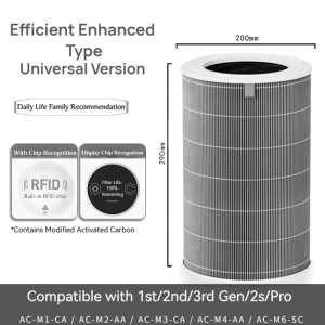 Air Purifier Filter Element For Xiaomi 123 Series With RFID-HEPA Antibacterial And Formaldehyde Removal Capabilities