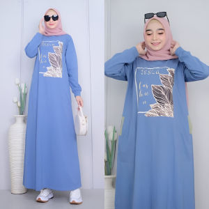 Gamis Wanita Jumbo Simple Dinda Dres Kaos Katun Combed 24s S M L XL XXL 3XL Dress Santai Sehari Hari