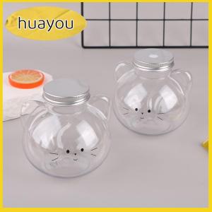 huayou Kawaii mèo chai nước cho trà sữa cà phê nước trái cây di động uống cup nhà trong suốt ép nước giải khát uống chai BPA miễn phí