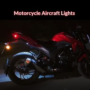 JJT Motorcycle Aircraft Light LED Flashing Warning Lamp for Night Riding Decoration and Safety