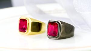 Kemstone Fashion Simple Stainless Steel Onyx Stone Ring for Mens Jewelry
