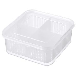 4/6 Grids Refrigerator Storage Box Food Vegetable Fruit Storage Box with Lid Drain Fresh-keeping Box