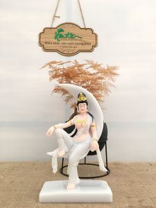 [HCM]Quan âm tự tại chất liệu đá- 22-26cm | Tượng Phật Hoa Tiên
