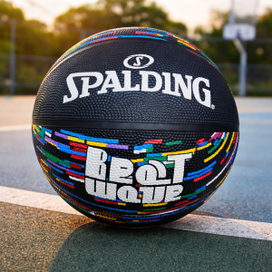 Bola Basket SPD Beat Wave Hitam Size 7 Karet Dewasa Outdoor