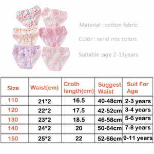 ZEEMIN Multi-Pack 3/6/12Pieces Floral Baby Girls Briefs Cotton Toddlers Girls Panties Kids Underwear Soft Children Underpants For 2-11T