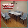 Belilah 1+8 Set Dining Table Premium Chair Meja Kerusi Makan Sintered Stone Table Cafe Restaurant. 