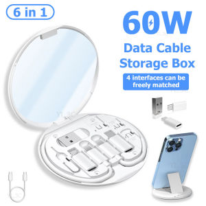 สายเคเบิลข้อมูลมัลติฟังก์ชั่นสําหรับ USB-AB-C 60WPD Fast Charge ที่วางโทรศัพท์มือถือสายชาร์จ Travel Pack อเนกประสงค์