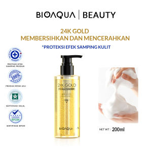 【BPOM】BIOAQUA Face Wash 24K Gold Facial Cleanser Pembersih Wajah 200ml