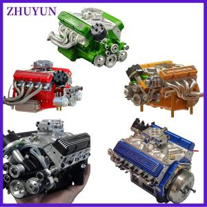 ZHUYUN Binray Cison V8 Engine Kit Gas Small-Block Engine Model Kits Mini Build Your Own Stem Cison Running Engine Kits That Runs