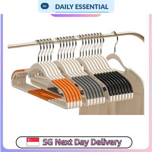 【DAILY ESSENTIAL】 Multifunction Anti Slip Clothes Hangers | PVC and Manganese Steel Hook | 20 or 40 Pieces