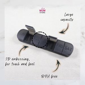 WOW Simple and Premium Weekly Medicine Pill Organizers Travel for Big Vitamin Medicine Supplements [PB1002]