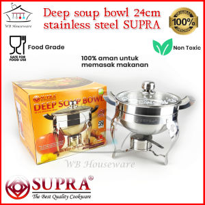 SUPRA Deep Soup Bowl 32cm tutup Hidome / panci Prasmanan Bulat SUPRA food warmer Tutup Hidome