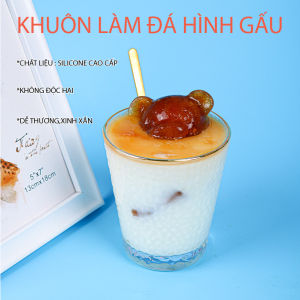 Khuôn Làm Đá Silicon Hình Gấu Hoa Hồng 3D Xinh Xắn Khay Đá Cute Trang Trí Đồ Uống Hình Gấu Teddy  Hoa Hồng