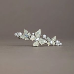 คลิปสปริงกิ๊ฟติดผมรูปผีเสื้อประดับคริสตัลมุกนางฟ้าของผู้หญิงระดับไฮเอนด์ด้านหลังศีรษะแบบครึ่งเชือกผูกกิ๊ฟติดผมเครื่องประดับผมเกาหลี