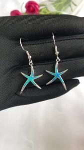 s best-selling simple womens clothing Opal Opal Hawaiian Ocean Style Blue Starfish Earrings Opal Earrings
