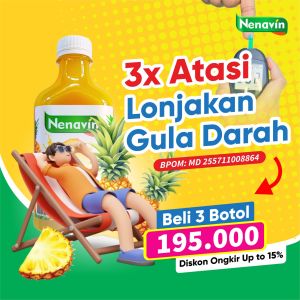 Nenavin Kombinasi Fermentasi Asli Cuka Nanas & Minyak Biji - Suplemen Peningkat Kecepatan Metabolisme & Stabilisasi Gula Darah