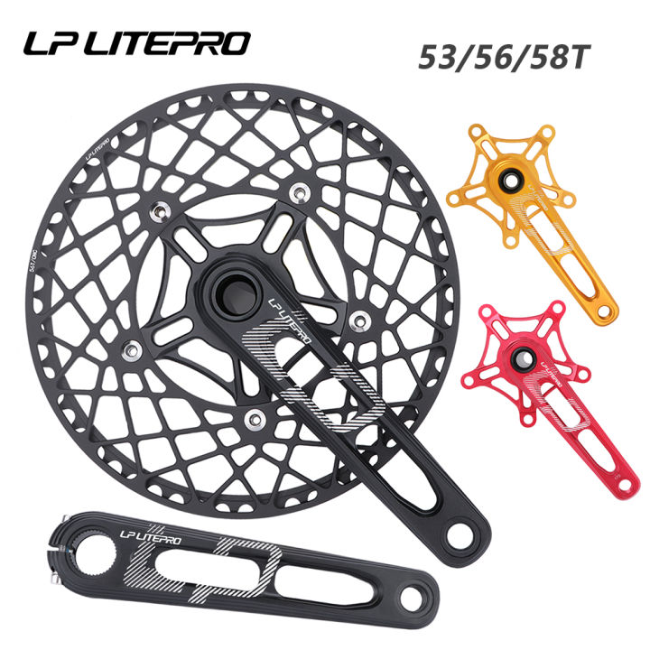 LP Litepro Folding Bike Crank 130BCD Alloy Crank Arm 53/56/58T