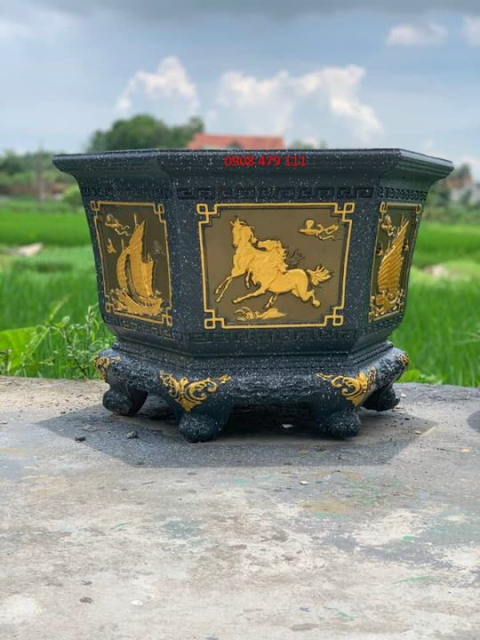 Khuôn đúc chậu cảnh abs lục giác 70 chân liền ( mẫu Song Mã, Thuyển ...