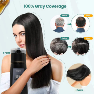 Herbal Plant Non-Stimulating Color Fixing Shampoo bubble Hair Dye Shampoo in 5 Minute Effective White Hair roots Coverage