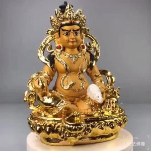 黄财神佛像密宗财神黑白黄财神印度财神寺庙用品树脂彩绘神像12寸