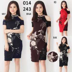 BAJU BATIK WANITA . DRESS BATIK WANITA 014