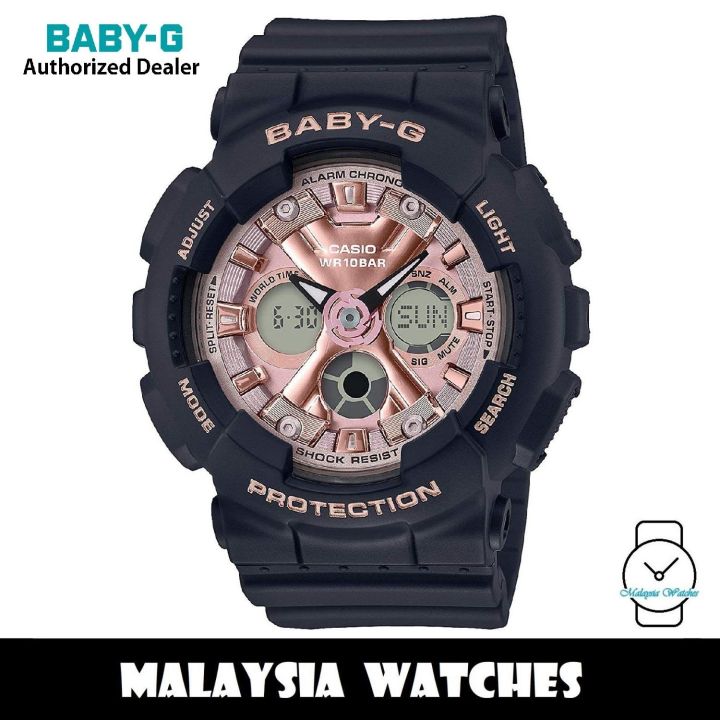 OFFICIAL WARRANTY Casio Baby G BA 130 1A4 Standard Analog Digital Black Rose Gold Resin Watch BA130 1A4 BA130 1A4DR BA 130 1A4DR Lazada