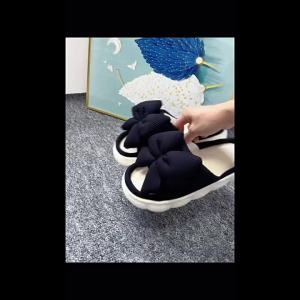 Bowknot Four-Season Slippers For Women Thick-Soled Fashionable Home Slippers Indoor Non-Slip Cute Slippers Korean Style For Outdoors