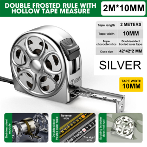 Heavy-Duty Stainless Steel Self-Locking Measuring Tape with Dual Brake System Waterproof Rust-Proof and Anti-Fouling - 5m Length