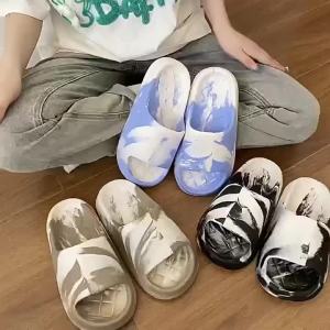 2025EVA Slip-On Anti-Slip Home Slippers For Men And Women Summer Student Soft-Soled Shoes Simple Couple Style
