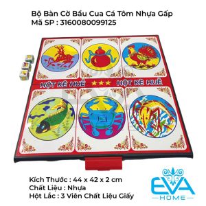 Bộ Đồ Chơi Bầu Cua Tôm Cá Với Bàn Chơi Nhựa Gấp Cao Cấp