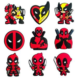ZEEMIN Halloween Christmas Marvel Deadpool Wolverine Beach Shoes Decorations Cute Cartoon Anime Fashion Diy Slippers Shoe-buckle Accessories Holiday Gifts