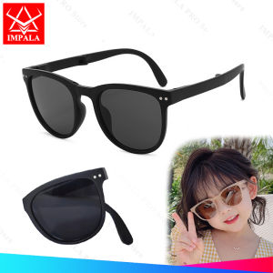 IMPALA QT1010W Kids Foldable Sunglasses for Baby Boys and Girls 2-10 Years Old Anti UV Lens Children Sunglasses Block Sunshine Eyewear