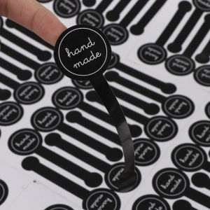 50pcs Food Retail Package Seal Self Adhesive Sticker Hand Made Black Lollipop Sealing Stickers