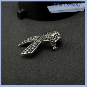 Ditur Đen Ribbon Trâm pins đối với phụ nữ người đàn ông thanh lịch thời trang ve áo Pin trang trí phụ Kiện Đảng trang sức quà tặng