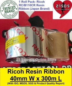 [ALL RESIN] Premium Ricoh B110CR RC Resin Ribbon Customised & Combined Sizes Quality Thermal Transfer Ribbon Japan Brand TTR Barcode Printer Label Sticker Tag Print 1 Inch & 1/2 inch Core ISO Quality Proven Original Carbon Ribbon 高级树脂基碳带