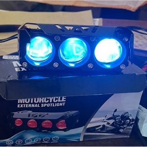 Lampu Tembak MINI Laser SQL 3 Mata 4 Mata Devil Eye Super Terang Full Aluminium Putih Kuning