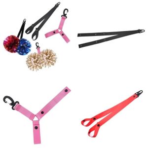IDEAL Lightweight Cheerleader Poms Holder Durable Hanger Bag Organizer PomPom Carrier Portable Black Red Cheer Pom Lanyard For Backpack