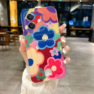 Phone Case OPPO A3 Pro A3x A3 5G 2024 Card Holder Slot Design Colorful Flower Pattern Transparent Soft Casing OPPO A3x Cover Case