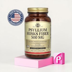 Solgar Psyllium Husks 500mg Premium Dietary Supplement Soluble Fiber VegCaps 200s