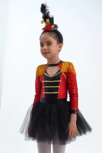 Girls Sequins Long Sleeve Tassel Dance Dress Skirted Leotard Circus Ringmaster Lion Tamer Performance Halloween Costume2026