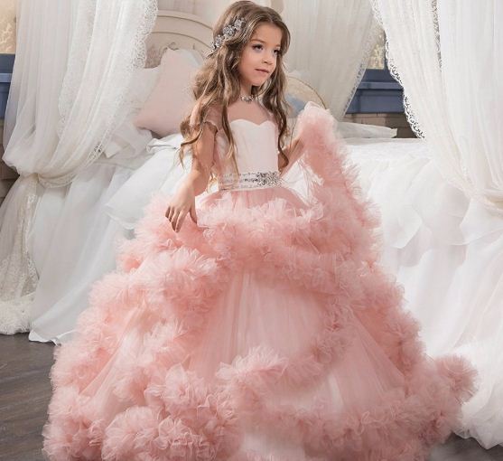 Gaun Anak Boutique Ball Gowns For Little Girls Pink Dress Kids