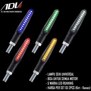 LAMPU SEIN RUNNING LED LIDI UNIVERSAL BISA SEMUA MOTOR SEN TURN SIGNAL LIGHT 5 WARNA YAMAHA HONDA SUZUKI KAWASAKI BENELLI
