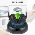 RETEKESS TA006 Wireless Headphone Stereo for TV Watching, TV Headphones with Charging Dock, Power Display, 3.5mm AUX, RCA, Coax-in. 