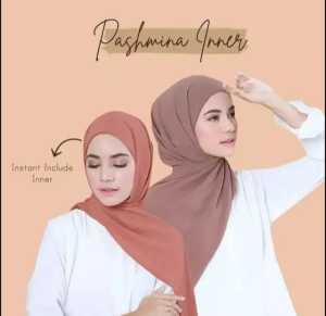 PASHMINA  + INNER 2in1 BISA BOLAK BALIK / PASHMINA INNER / PASHMINA HODIE