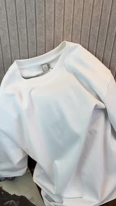 男装有质感oversize纯色大白T重磅纯棉360g港风潮牌大版短袖t恤男