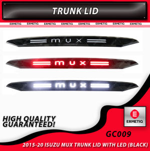 Isuzu MU-X 2015-2020 Trunk Lid with LED (Black) | ERMETIQ Rear Tailgate Garnish | Gloss Black Exterior Upgrade