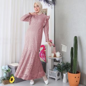 (REALPICT) Gamis Brukat Duyung MERMAID Jumbo / Maxi Dress Pesta Kondangan Lebaran