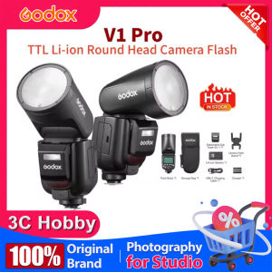 Godox V1 Pro สำหรับ Canon Nikon Sony ฟูจิโอลิมปัส TTL HSS 1/2 S Li-Ion แสงแฟลชกล้องติดหมวกกลม2.4G การส่งสัญญาณไร้สาย