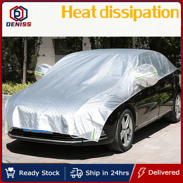 Half Car Cover Sedan Waterproof Sun UV Rain Dust Resistant Protection